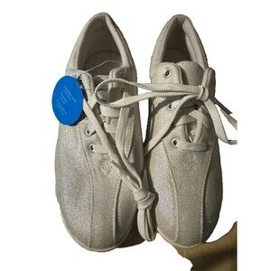 Easy Spirit Level 1 beige Shimmer Walking Running Tennis Shoe Sneaker Sz 8